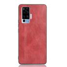 For Vivo X50 Pro Shockproof Sewing Cow Pattern Skin PC + PU + TPU Case(Red) - 2