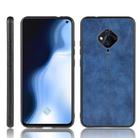 For Vivo X50 Lite Shockproof Sewing Cow Pattern Skin PC + PU + TPU Case(Blue) - 1
