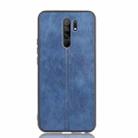 For Xiaomi Redmi 9 Shockproof Sewing Cow Pattern Skin PC + PU + TPU Case(Blue) - 2