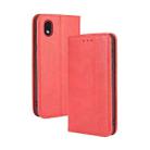 For Samsung Galaxy A01 Core / M01 Core Magnetic Buckle Retro Crazy Horse Texture Horizontal Flip Leather Case with Holder & Card Slots & Photo Frame(Red) - 1