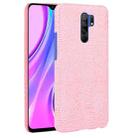 For Xiaomi Redmi 9 Shockproof Crocodile Texture PC + PU Case(Pink) - 1