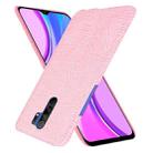 For Xiaomi Redmi 9 Shockproof Crocodile Texture PC + PU Case(Pink) - 2