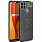 For OPPO Realme C15 Litchi Texture TPU Shockproof Case(Black) - 1