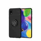 For Samsung Galaxy A01 Core Metal Ring Holder 360 Degree Rotating TPU Case(Black+Black) - 1