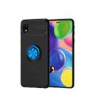 For Samsung Galaxy A01 Core Metal Ring Holder 360 Degree Rotating TPU Case(Black+Blue) - 1