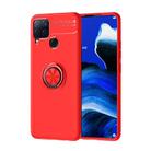 For OPPO Realme C15 Metal Ring Holder 360 Degree Rotating TPU Case(Red+Red) - 1