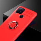 For OPPO Realme C15 Metal Ring Holder 360 Degree Rotating TPU Case(Red+Red) - 2