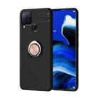 For OPPO Realme C15 Metal Ring Holder 360 Degree Rotating TPU Case(Black+Rose Gold) - 1