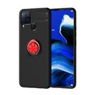 For OPPO Realme C15 Metal Ring Holder 360 Degree Rotating TPU Case(Black+Red) - 1