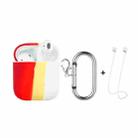 ENKAY Hat-Prince ENK-AC8002 for Apple AirPods 1 / 2 Wireless Earphone Rainbow Color TPU Protective Case with Carabiner and Anti-lost Rope(Red to White) - 1