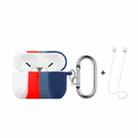 ENKAY Hat-Prince ENK-AC8102 for Apple AirPods Pro Wireless Earphone Rainbow Color TPU Protective Case with Carabiner and Anti-lost Rope(White Red Blue) - 1