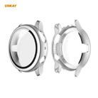 For Samsung Galaxy Watch Active 2 44mm ENKAY Hat-Prince ENK-AC8205 Full Coverage Electroplating PC Case + 9H Tempered Glass Protector(Silver) - 1