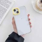 For iPhone 13 Pro Macaron Lens Frame Transparent TPU Phone Case(Yellow) - 1