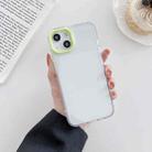 For iPhone 13 For  iPhone 13 Macaron Lens Frame Transparent TPU Phone Case(Green) - 1