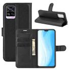 For Vivo S7 5G Litchi Texture Horizontal Flip Protective Case with Holder & Card Slots & Wallet(Black) - 1