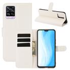 For Vivo S7 5G Litchi Texture Horizontal Flip Protective Case with Holder & Card Slots & Wallet(White) - 1