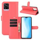 For Vivo S7 5G Litchi Texture Horizontal Flip Protective Case with Holder & Card Slots & Wallet(Red) - 1