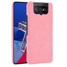 For Asus Zenfone 7 ZS670KS/ 7 Pro ZS671KS Shockproof Crocodile Texture PC + PU Case(Pink) - 1