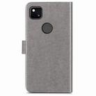 For Google Pixel 4A Four-leaf Clasp Embossed Buckle Mobile Phone Protection Leather Case with Lanyard & Card Slot & Wallet & Bracket Function(Grey) - 3