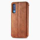 For Samsung Galaxy A7 (2018) Cubic Grid Pressed Horizontal Flip Magnetic Leather Case with Holder & Card Slots & Wallet(Brown) - 3
