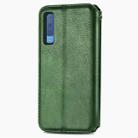 For Samsung Galaxy A7 (2018) Cubic Grid Pressed Horizontal Flip Magnetic Leather Case with Holder & Card Slots & Wallet(Green) - 3