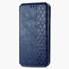 For Samsung Galaxy A10 Cubic Grid Pressed Horizontal Flip Magnetic Leather Case with Holder & Card Slots & Wallet(Blue) - 2