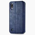 For Samsung Galaxy A10 Cubic Grid Pressed Horizontal Flip Magnetic Leather Case with Holder & Card Slots & Wallet(Blue) - 3