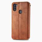 For Samsung Galaxy A11/M11 Cubic Grid Pressed Horizontal Flip Magnetic Leather Case with Holder & Card Slots & Wallet(Brown) - 3