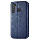For Samsung Galaxy A21 (US Version) Cubic Grid Pressed Horizontal Flip Magnetic Leather Case with Holder & Card Slots & Wallet(Blue) - 3