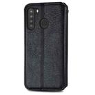 For Samsung Galaxy A21 (US Version) Cubic Grid Pressed Horizontal Flip Magnetic Leather Case with Holder & Card Slots & Wallet(Black) - 3