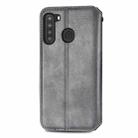 For Samsung Galaxy A21 (US Version) Cubic Grid Pressed Horizontal Flip Magnetic Leather Case with Holder & Card Slots & Wallet(Gray) - 3