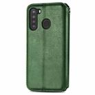 For Samsung Galaxy A21 (US Version) Cubic Grid Pressed Horizontal Flip Magnetic Leather Case with Holder & Card Slots & Wallet(Green) - 3