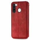 For Samsung Galaxy A21 (EU Version) Cubic Grid Pressed Horizontal Flip Magnetic Leather Case with Holder & Card Slots & Wallet(Red) - 3