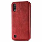 For Samsung Galaxy M10 Cubic Grid Pressed Horizontal Flip Magnetic Leather Case with Holder & Card Slots & Wallet(Red) - 3