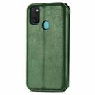 For Samsung Galaxy M21/M30s Cubic Grid Pressed Horizontal Flip Magnetic Leather Case with Holder & Card Slots & Wallet(Green) - 3