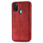 For Samsung Galaxy M21/M30s Cubic Grid Pressed Horizontal Flip Magnetic Leather Case with Holder & Card Slots & Wallet(Red) - 3