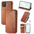 For Galaxy Note 10 Lite/A81/M60S Cubic Grid Pressed Horizontal Flip Magnetic Leather Case with Holder & Card Slots & Wallet(Brown) - 1