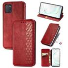 For Galaxy Note 10 Lite/A81/M60S Cubic Grid Pressed Horizontal Flip Magnetic Leather Case with Holder & Card Slots & Wallet(Red) - 1