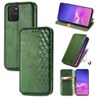 For Galaxy M80S/A91/S10 Lite Cubic Grid Pressed Horizontal Flip Magnetic Leather Case with Holder & Card Slots & Wallet(Green) - 1