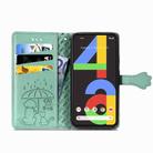 For Google Pixel 4A Cute Cat and Dog Embossed Horizontal Flip Leather Case with Bracket / Card Slot / Wallet / Lanyard(Green) - 3