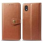For Samsung Galaxy A01 Core Retro Solid Color Leather Buckle Phone Case with Lanyard & Photo Frame & Card Slot & Wallet & Stand Function(Brown) - 2