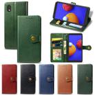 For Samsung Galaxy A01 Core Retro Solid Color Leather Buckle Phone Case with Lanyard & Photo Frame & Card Slot & Wallet & Stand Function(Red) - 3