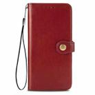 For Google Pixel 4A Retro Solid Color Leather Buckle Phone Case with Lanyard & Photo Frame & Card Slot & Wallet & Stand Function(Brown) - 5