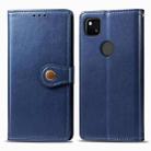 For Google Pixel 4A Retro Solid Color Leather Buckle Phone Case with Lanyard & Photo Frame & Card Slot & Wallet & Stand Function(Blue) - 2