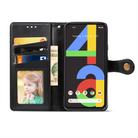 For Google Pixel 4A Retro Solid Color Leather Buckle Phone Case with Lanyard & Photo Frame & Card Slot & Wallet & Stand Function(Black) - 3