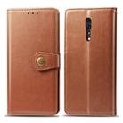 For OPPO Reno Z Retro Solid Color Leather Buckle Phone Case with Lanyard & Photo Frame & Card Slot & Wallet & Stand Function(Brown) - 2