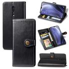 For OPPO Reno Z Retro Solid Color Leather Buckle Phone Case with Lanyard & Photo Frame & Card Slot & Wallet & Stand Function(Black) - 1