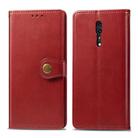 For OPPO Reno Z Retro Solid Color Leather Buckle Phone Case with Lanyard & Photo Frame & Card Slot & Wallet & Stand Function(Red) - 2