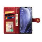 For OPPO Reno Z Retro Solid Color Leather Buckle Phone Case with Lanyard & Photo Frame & Card Slot & Wallet & Stand Function(Red) - 4