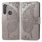 For Motorola G Pro Butterfly Love Flower Embossed Horizontal Flip Leather Case with Bracket / Card Slot / Wallet / Lanyard(Gray) - 2